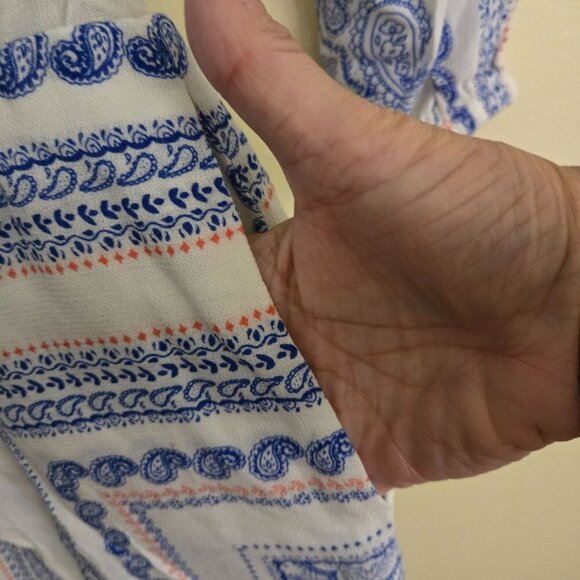 Lovers + Friends Carmella Romper Off Shoulder Balloon Sleeve Bella Scarf Size XS - Picture 10 of 12